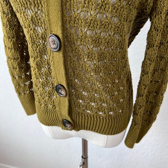 Vintage Y2K Old Navy Crochet Button Up Cardigan Sweater size M Fairy Grunge - Picture 4 of 8